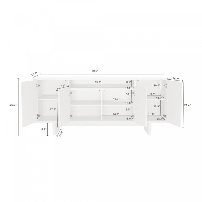 Ella Modern 71\" Sideboard in White 