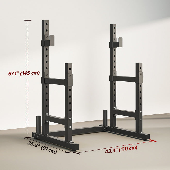 Soozier Adjustable Squat Rack, 660lbs Multi-Function Barbell Rack, Black