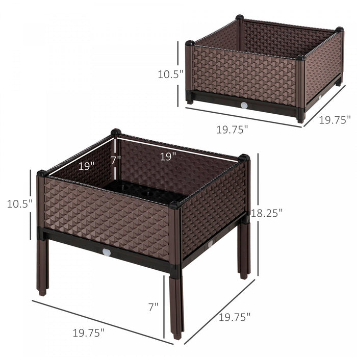 Outsunny Set Of 4 Garden Raised Bed Kit, Diy Elevated Planter Box, Flower Vegetables Planting Contai