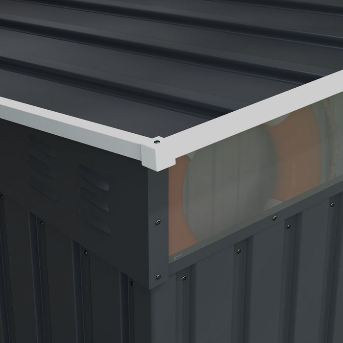 Outsunny 6.5' X 4' Outdoor Storage Shed With Floor Foundation, Lockable Metal Garden Tool Storage Ho