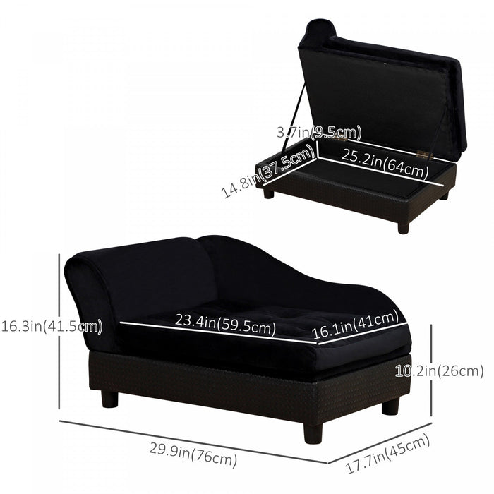 Pawhut Pet Sofa Dog Couch Chaise Lounge Pet Bed With Storage Function Small Sized Dog Various Cat Sp