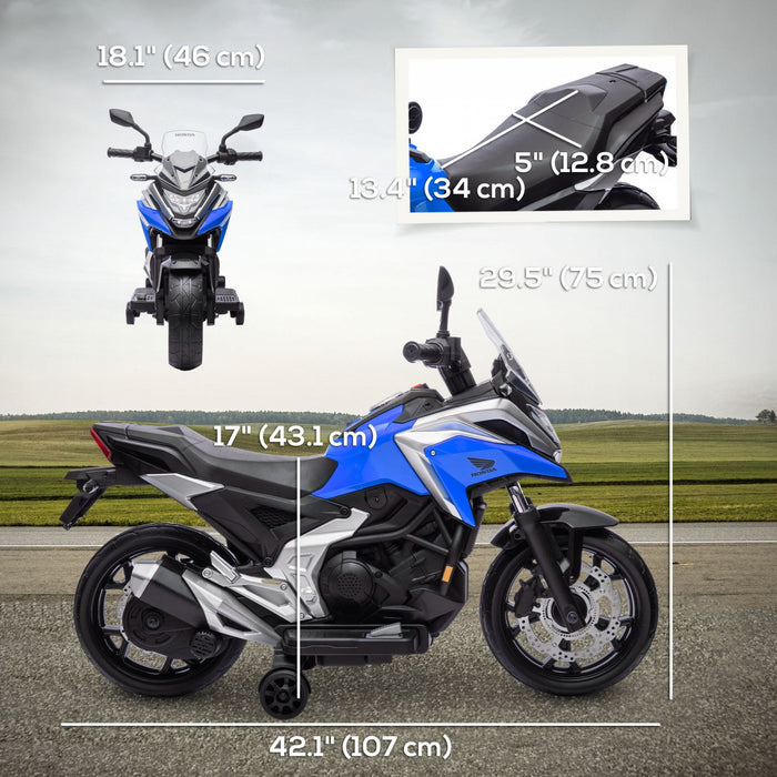 Qaba Honda Licensed 12v Electric Motorcycle, Battery Powered Ride-On  On Motorbike For Kids With Hea