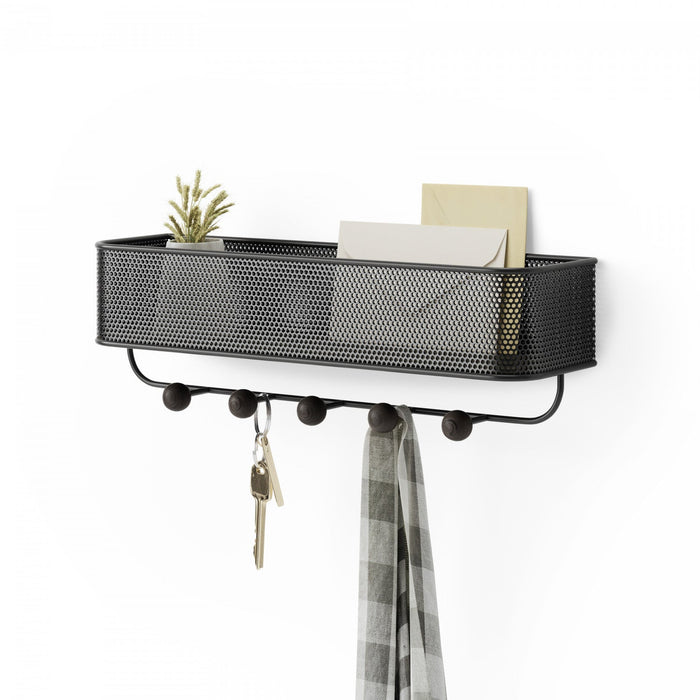 Umbra Estique Organizer Wall Hooks - Black and Walnut
