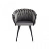 Hildy Accent Dining Arm Chair, Dark Grey Velvet (set of 2) 