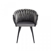 Hildy Accent Dining Arm Chair, Dark Grey Velvet (set of 2) 