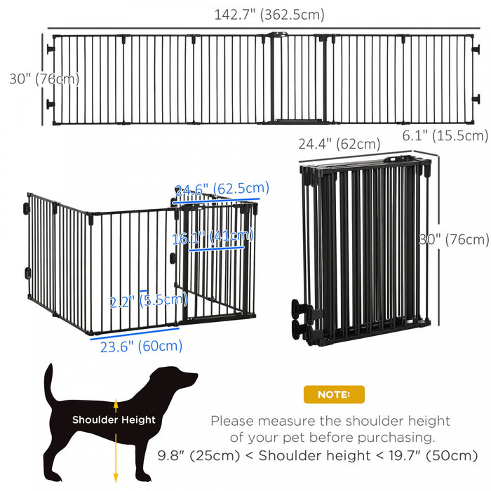 Pawhut Dog Playpen Diy Adjustable, Puppy Play Pen Dog Fences Indoor With Automatically Close Lock, P