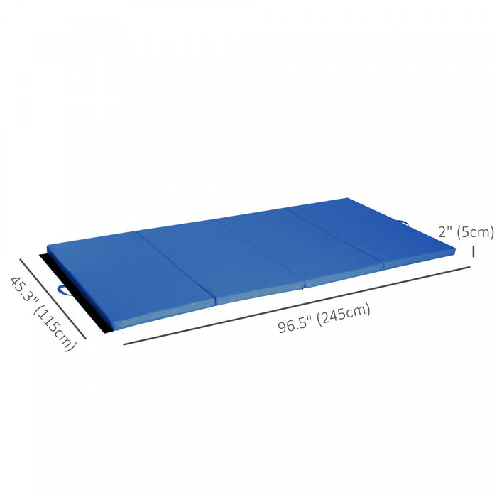 Soozier 4ft X 8ft X 2inch Tri-fold Gymnastics Tumbling Mat Exercise Mat With Carrying Handles For Mm