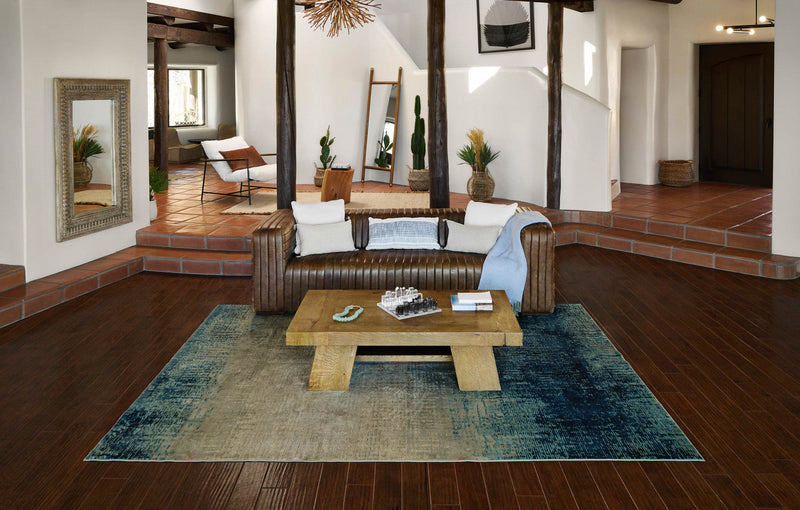 Sable Contemporary 5'1\" x 7'7\" Area Rug in Blue Indoor Area Rug 