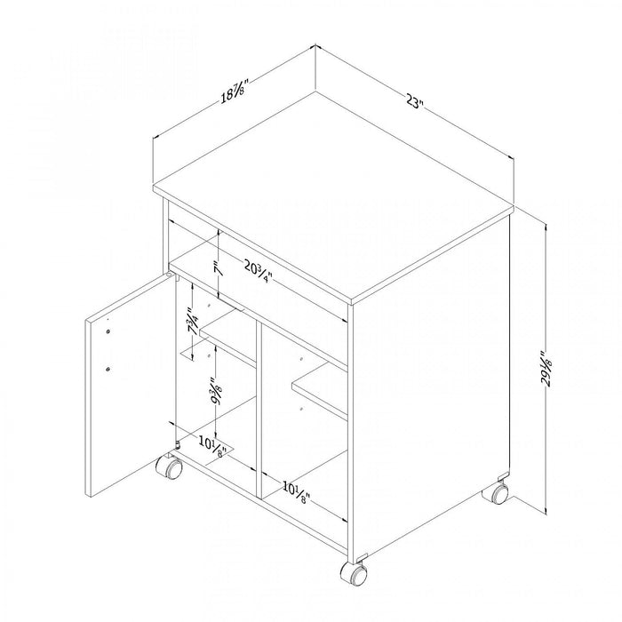 Axess Printer Cart - Pure White 