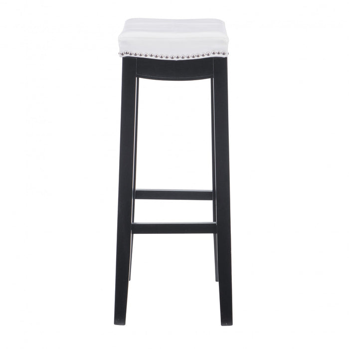 Claridge Faux Leather Backless Barstool - Black and White