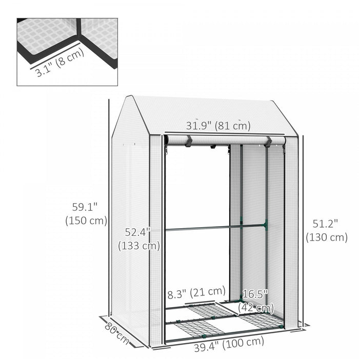 Outsunny Mini Greenhouse Portable Tomato Greenhouse with Vents, White