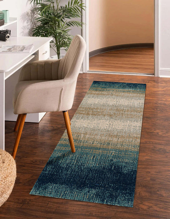 Sable Contemporary 2'2\" x 7'7\" Runner Rug in Blue Indoor Area Rug 