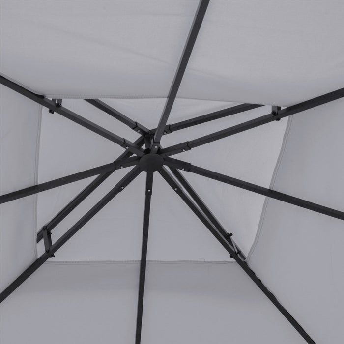 Outsunny 9.8' X 9.8' Square 2-tier Gazebo Canopy Replacement Top Cover Outdoor Garden Sun Shade, Lig