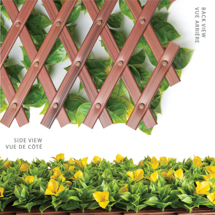 PVC  Expandable Trellis 36\"x 72\" Yellow Clematis Leaves 