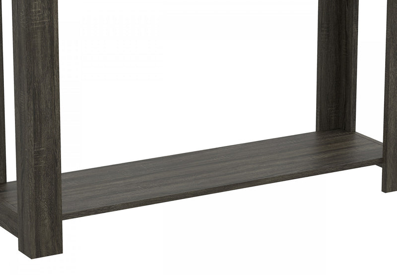 40” Console Table With 2 Drawers And Shelf - Dark Grey Sofa Table 