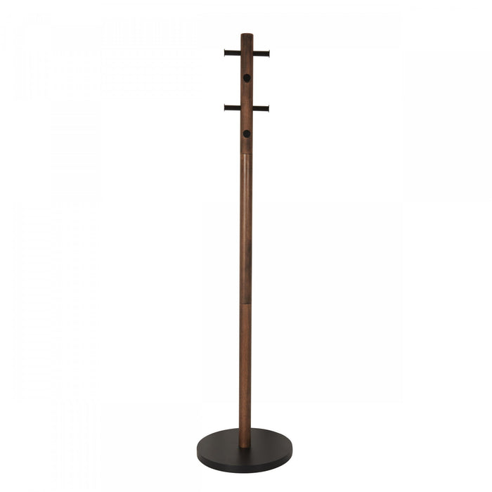 Umbra Modern Wood Pillar Coat Rack - Black and Walnut