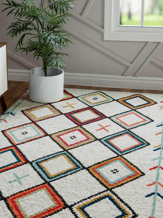 Vivi Contemporary 9'10\" x Area Rug in Multi Indoor Area Rug 