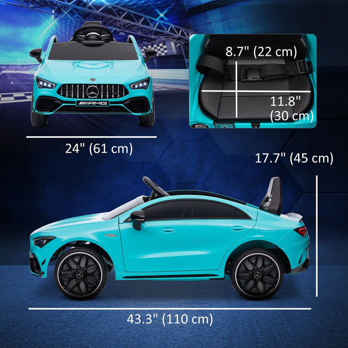 Qaba Mercedes-amg Cla 45 Licensed 12v Powered Ride-On Car, Battery Powered Kids Electric Car With Re