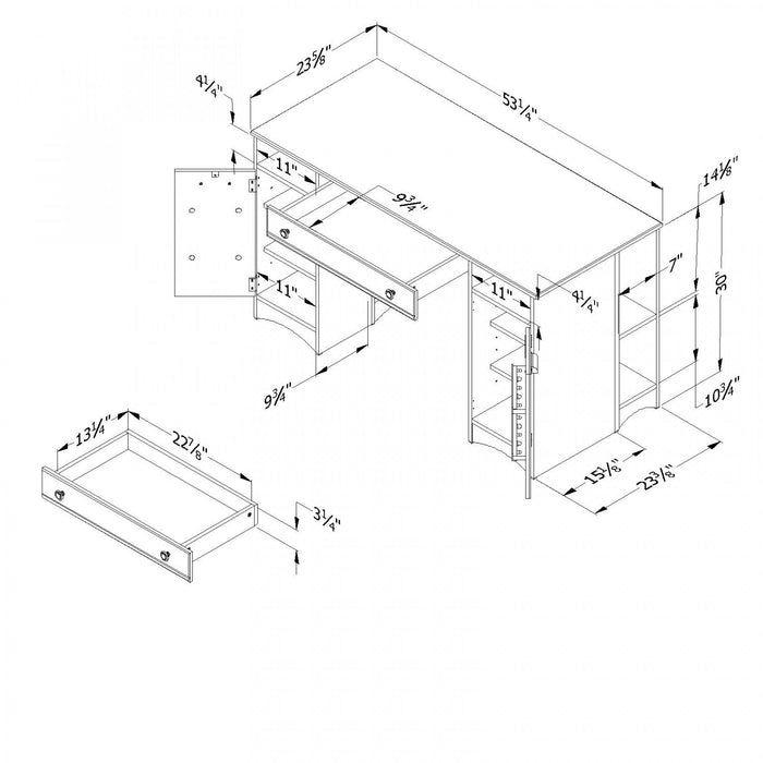 Artwork Craft Table With Storage - Pure White 