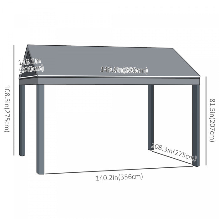 Outsunny 10' X 12' Hardtop Gazebo Canopy With Galvanized Steel Roof, Aluminum Frame, Permanent Pavil