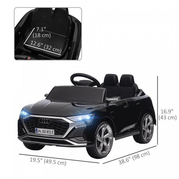 Qaba Audi Q8 Etron Sportback Licensed Powered Ride-On Car, 12v Battery Powered Kids Electric Car Wit