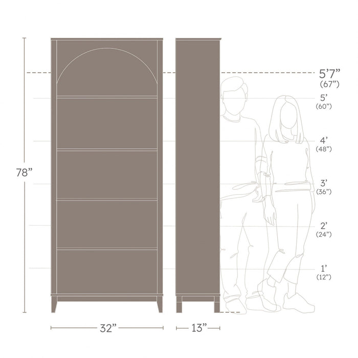 Prepac Ark Bookcase - Black and Natural Oak