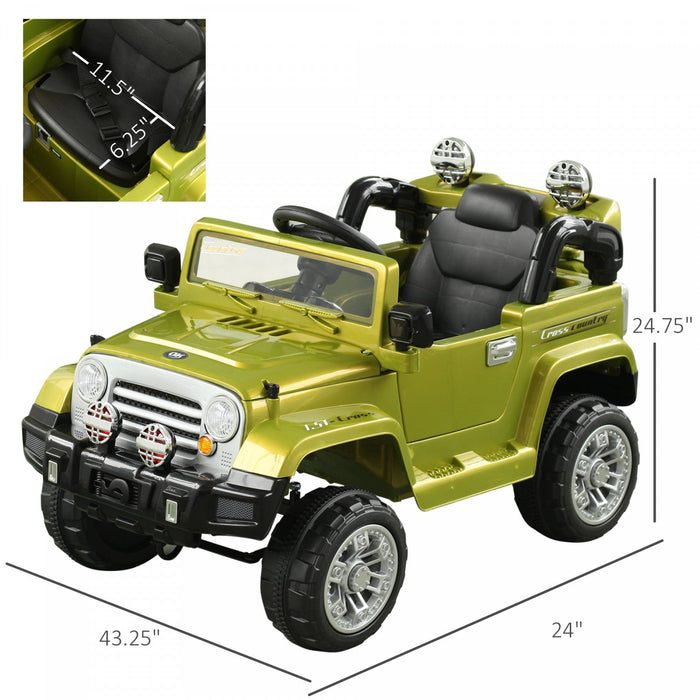 Aosom 12v Kids Electric Ride On Toy Truck Car With Remote Control 2 Speeds Lights Mp3 Lcd Indicator 