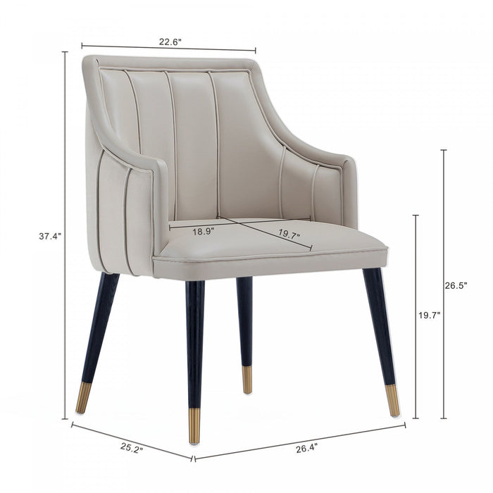 Eda Modern Wood Armchair in Light Gray Dining Chair 