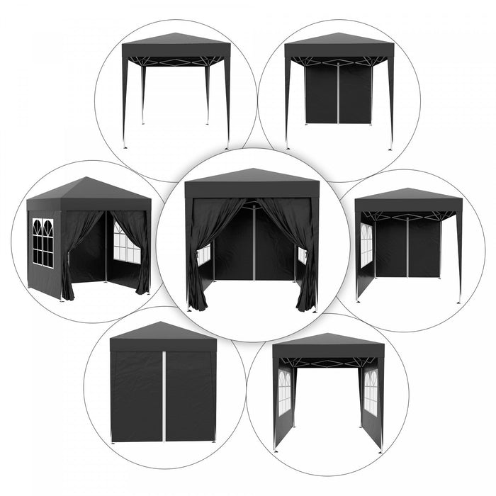 Outsunny 6.6'x6.6' Pop Up Gazebo Canopy Tent With Sidewalls, Instant Sun Shelter, With Carry Bag, Fo