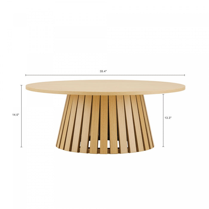 Layla Scandinavian Modern 2-Piece Coffee Table & End Table Set in Light Oak Coffee Table Set 