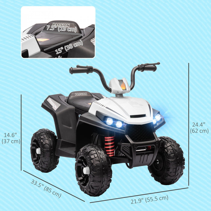 Qaba 12v Electric Car For Kids, Battery Powered Ride-On Quad Kids Atv With Four Wheels Spring Suspen