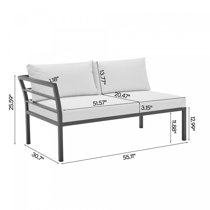 Sunnyside Modern 5-Piece Conversation Set in White 