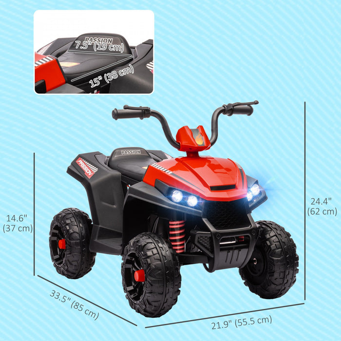 Qaba 12v Electric Car For Kids, Battery Powered Ride-On Quad Kids Atv With Four Wheels Spring Suspen
