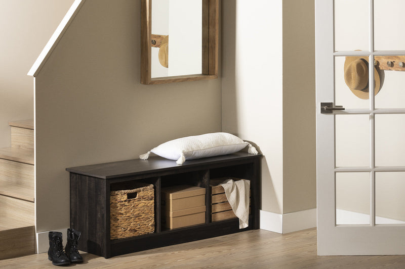 Toza Mudroom Storage Bench - Rubbed Black