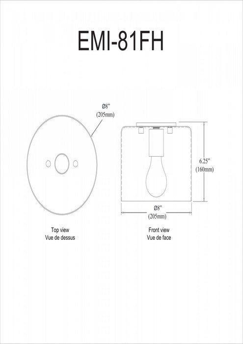 Dainolite Emilia 1 Light Flush Mount Matte White Shade Lamp