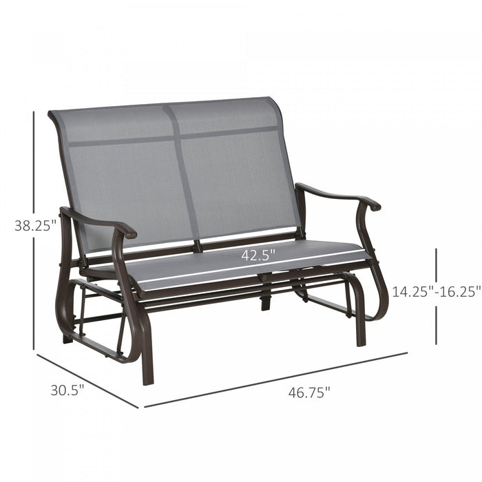 Outsunny 2-person Outdoor Glider Chair For Outdoor, Backyard, Light Grey