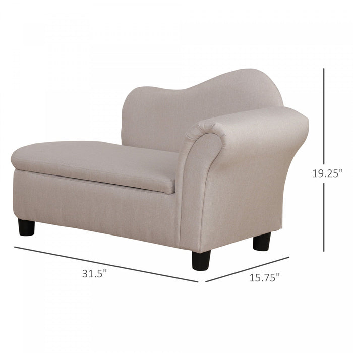 Qaba Kids Sofa, Toddler Couch With Storage Compartment, Children Chaise Lounge, Armrest Chair For Pr