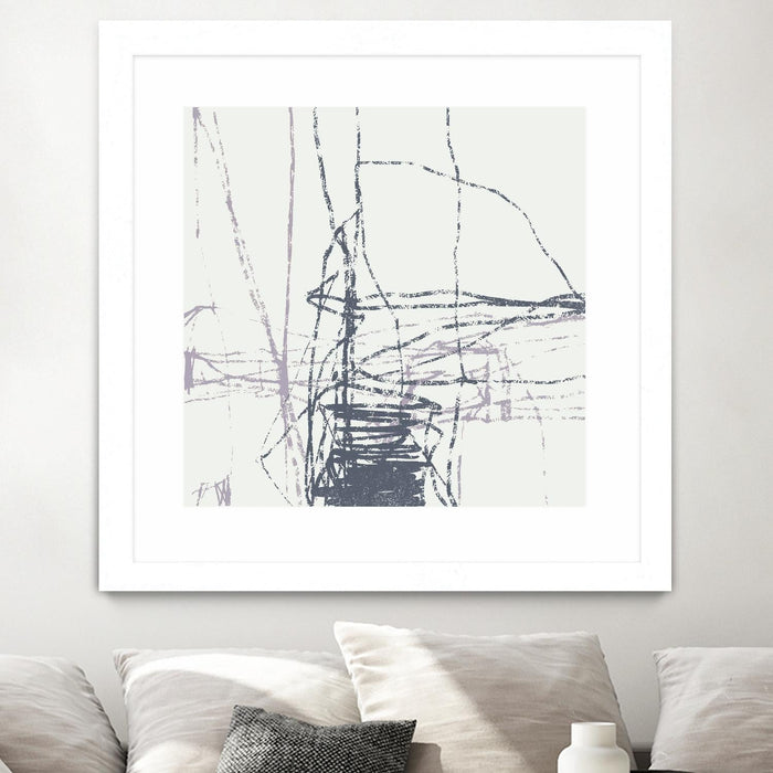 \"Chalk Doodles G\" Matted and Framed White 30x30 Wall Art