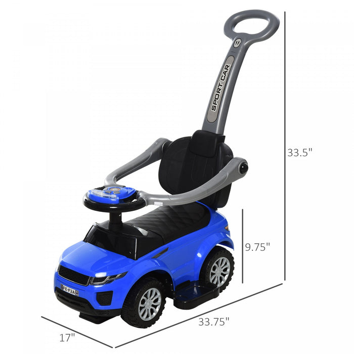 Aosom 3 In 1 Kid Ride On Push Car Stroller Sliding Walking Car With Horn Music Light Function Secure