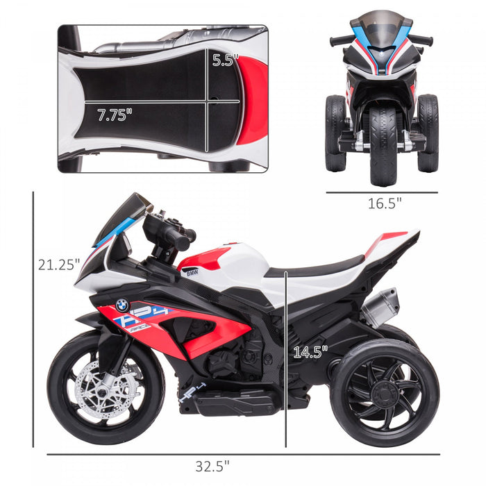 Aosom Kids Electric Powered Ride-On Motorcycle Toy 3-wheels 6v Battery Powered Motorbike With Music 