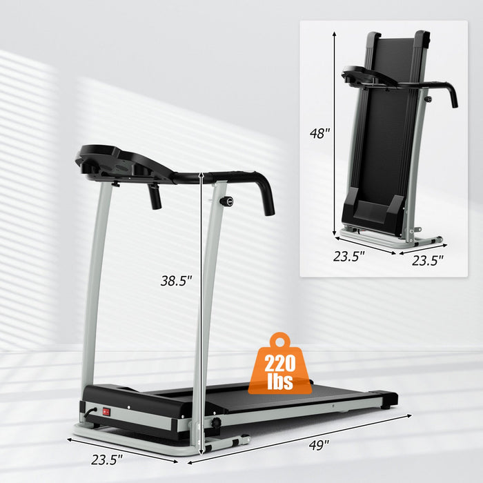 Costway 2 Hp Folding Treadmill Motorized Running Machine 12 Preset Program & Lcd Display Black