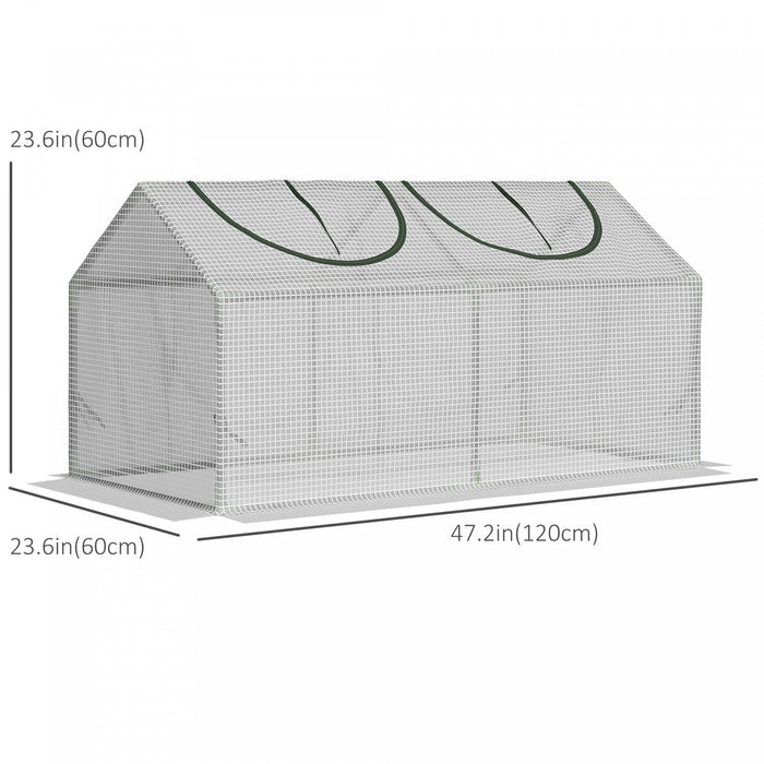 Outsunny 47\" X 24\" X 24\" Portable Mini Tunnel Greenhouse Garden Planting Outdoor Flower Warm House B