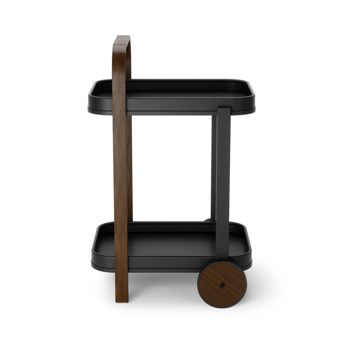 Umbra Modern Bellwood Steel Bar & Storage Cart - Black and Walnut