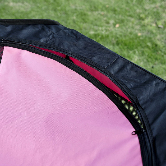 Pawhut 49.2\" Folding Soft Pet Playpen Tent Kennel Puppy Cat Dog Exercise Crate With Carry Bag Pink A
