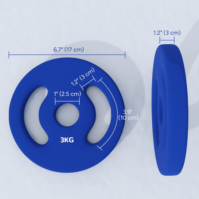 Soozier Standard Weights Plates With Easy-grip Handles, 2 X 6.6lbs