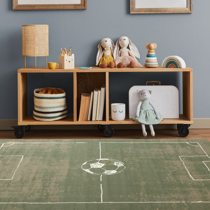 Forte Kids Soccer Playing Field Area Rug - 5'3\" x 7'5\"