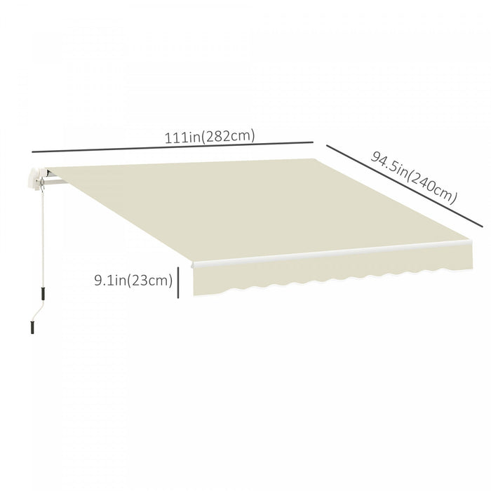 Outsunny 10' X 8' Retractable Awning Fabric Replacement Outdoor Sunshade Canopy Awning Cover, Uv Pro