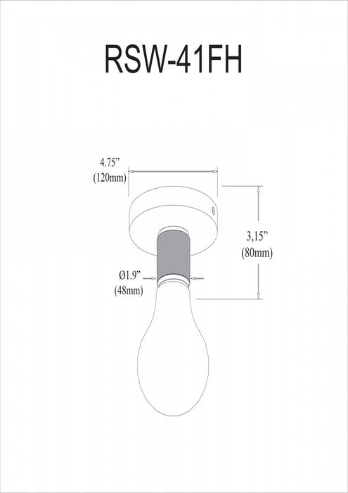 Dainolite Roswell 1 Light Flush Mount Small Matte Black Lamp