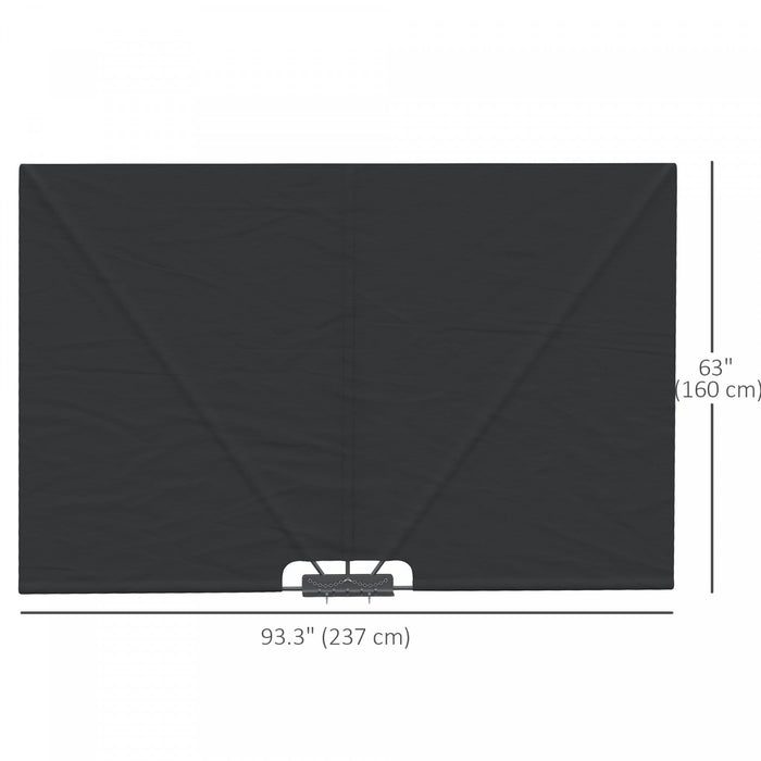 Outsunny 93\" X 63\" Folding Side Awning For Patio, Poolside, Dark Grey