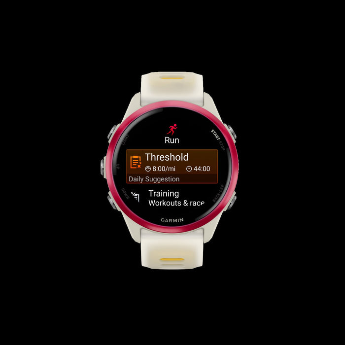 Garmin Forerunner 570 Smartwatch 42mm, Amoled, Raspberry Aluminum, Bone/mango, Gps Fitness Tracker, Running, 10-day Battery